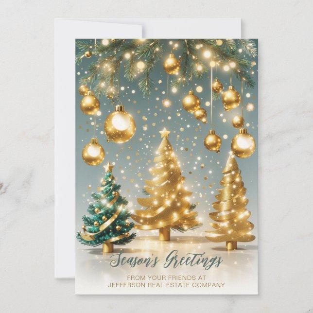 Cartes Pour Fêtes Annuelles Festif Sparkling Christmas Tree Company Entreprise (Devant)