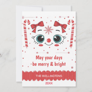 Cartes Pour Fêtes Annuelles Festif Visage Noël - Joyeux et lumineux