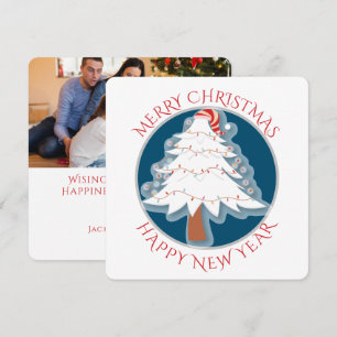 Cartes Pour Fêtes Annuelles Festif White Christmas Tree photo de vacances