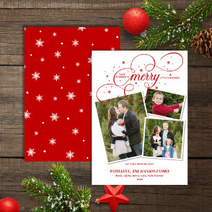 Cartes Pour Fêtes Annuelles Festin blanc rouge 3 Photo Noël