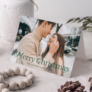 Cartes Pour Fêtes Annuelles Festin Elegance Green Joyeux Noël Photo