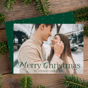 Cartes Pour Fêtes Annuelles Festin Elegance Green Joyeux Noël Photo