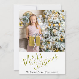 Cartes Pour Fêtes Annuelles Festin Elegant Gold Script Joyeux Noël Photo