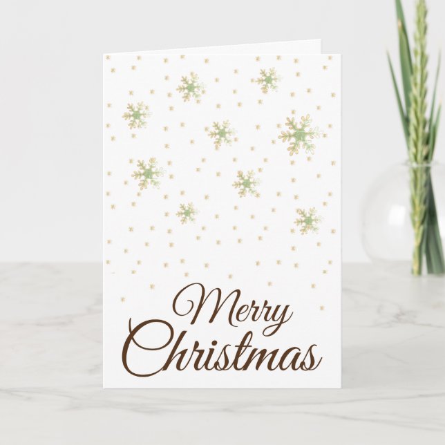 Cartes Pour Fêtes Annuelles Festin Tender Snowflakes Joyeux Script de Noël (Devant)
