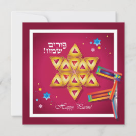 Cartes Pour Fêtes Annuelles Festival heureux Hamantaschen de Purim et hébreu