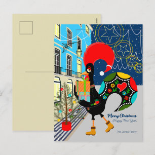 Cartes Pour Fêtes Annuelles Festivals de Noël avec le coq portugais