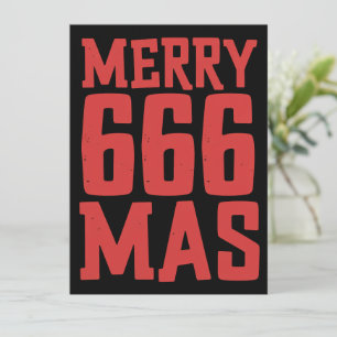 Cartes Pour Fêtes Annuelles Festive 666 Joyeux Noël Rock & Metal Père Noël