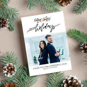 Cartes Pour Fêtes Annuelles Festive Berries Corporate Business Holiday Photo