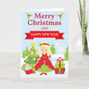Cartes Pour Fêtes Annuelles Festive Blonde cheveux Noël Princesse