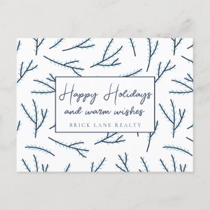 Cartes Pour Fêtes Annuelles Festive Blue Business Joyeux vacances
