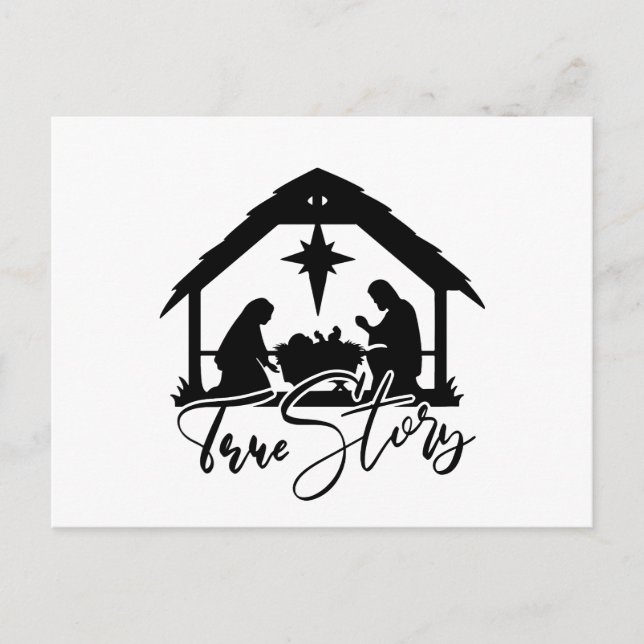 Cartes Pour Fêtes Annuelles Festive Christmas Manger Scène religieuse (Devant)