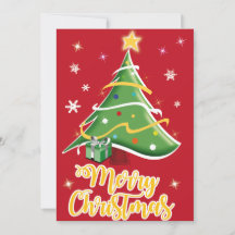 Festive Christmas Tree Holiday Greeting Card
