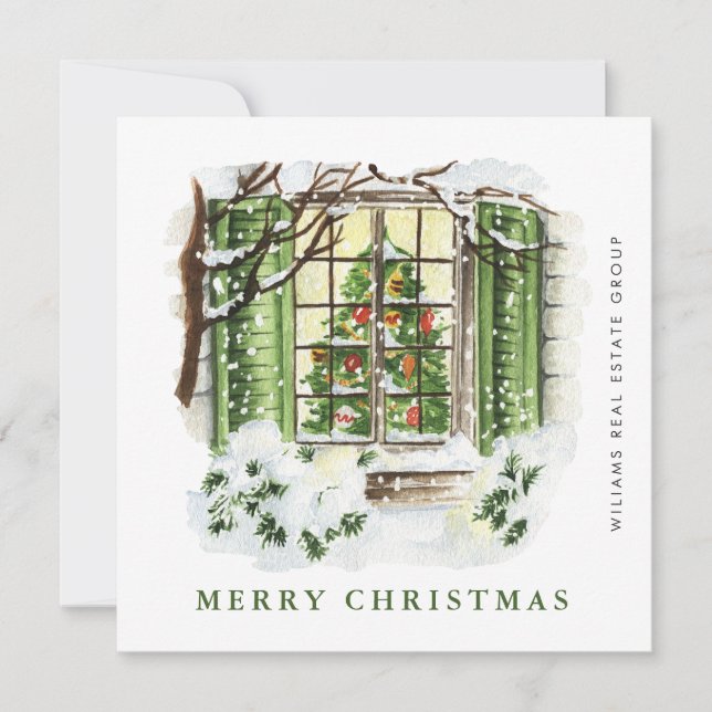 Cartes Pour Fêtes Annuelles Festive Country House Noël Accueil d'entreprise (Devant)