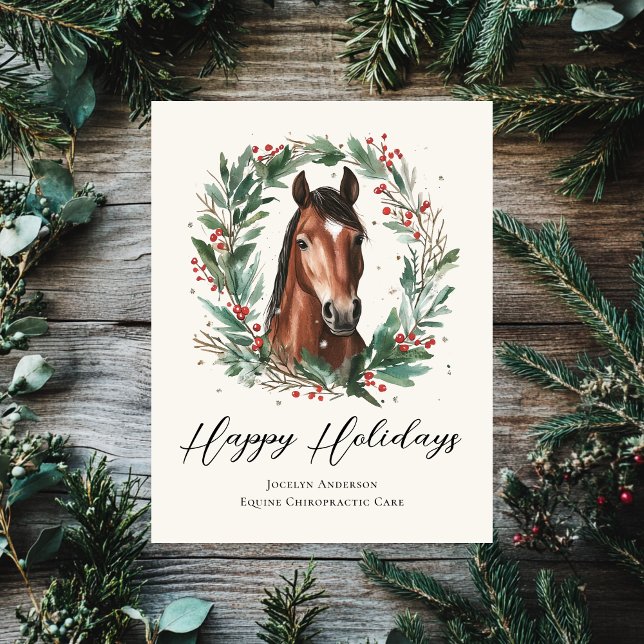 Cartes Pour Fêtes Annuelles Festive Equestrive Business Entreprise Noël (Créateur téléchargé)