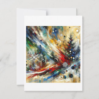 Cartes Pour Fêtes Annuelles Festive Fervor : Noël Abstrait expressionniste