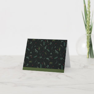 Cartes Pour Fêtes Annuelles Festive Feuilles de Noël Berries Botanical Blank