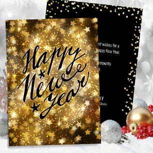 Cartes Pour Fêtes Annuelles Festive Gold Sparkling Star Bonne année