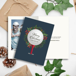 Cartes Pour Fêtes Annuelles Festive Golf Tee Shot Christmas Green Photo
