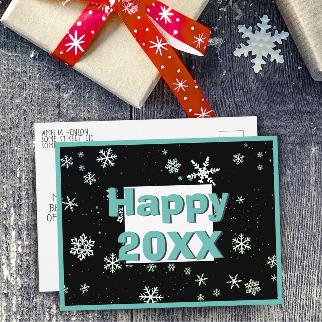 Cartes Pour Fêtes Annuelles Festive Happy 2023 Snowflake hiver (Créateur téléchargé)