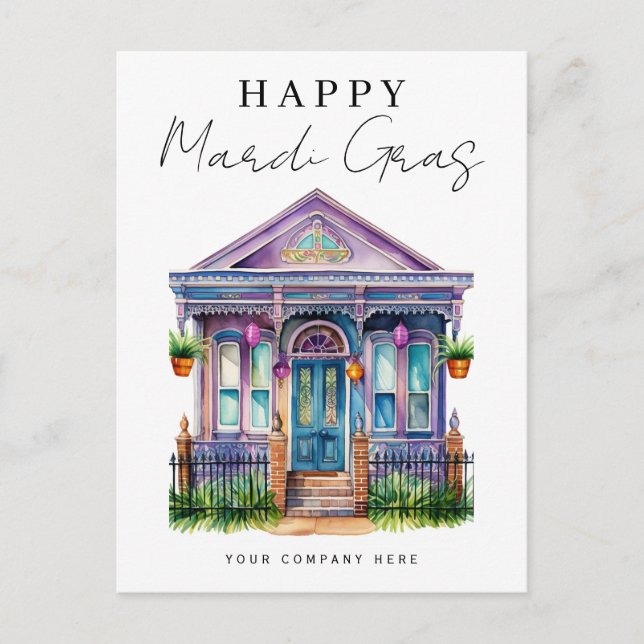 Cartes Pour Fêtes Annuelles Festive Happy Mardi Gras Maison Immo (Devant)