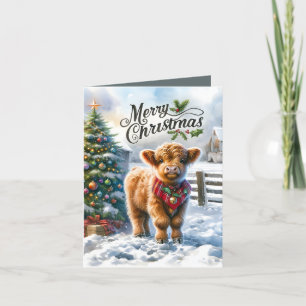 Cartes Pour Fêtes Annuelles Festive Highland vache Pays Noël