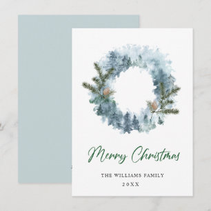 Cartes Pour Fêtes Annuelles Festive Holly Berry Wreath voeux de Noël