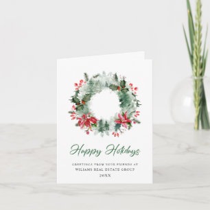 Cartes Pour Fêtes Annuelles Festive Holly Wreath Noël Accueil d'entreprise