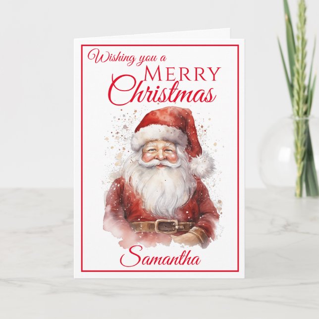Cartes Pour Fêtes Annuelles Festive Jolly Père Noël Joyeux Noël (Devant)