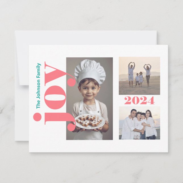 Cartes Pour Fêtes Annuelles Festive Joy Bright Christmas Tree 3 Photo (Devant)