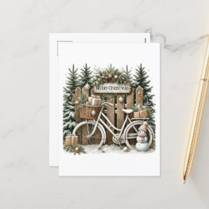 Cartes Pour Fêtes Annuelles Festive Joyeux Noël Pays remise vélo