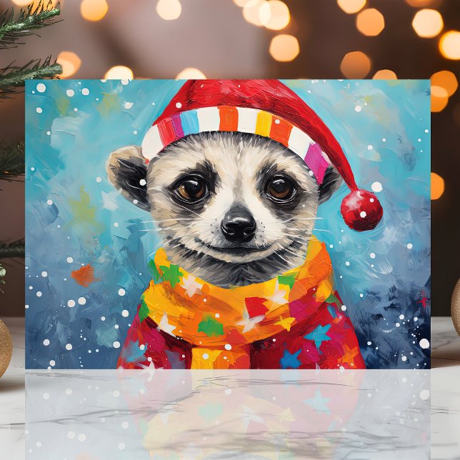 Cartes Pour Fêtes Annuelles Festive Meerkat Noël (Créateur téléchargé)