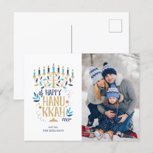 Cartes Pour Fêtes Annuelles Festive Menorah Happy Hanoukka