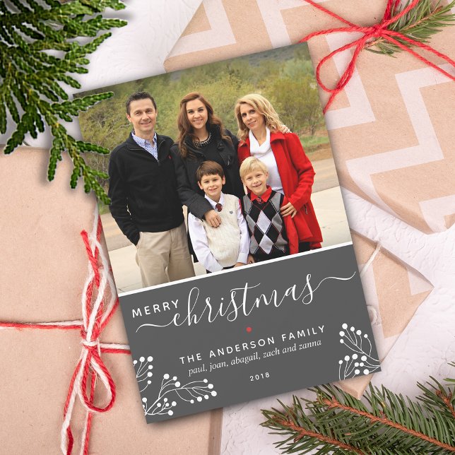 Cartes Pour Fêtes Annuelles Festive Merry Christmas Holiday Photo Card (Festive Merry Christmas Photo Holiday Card)