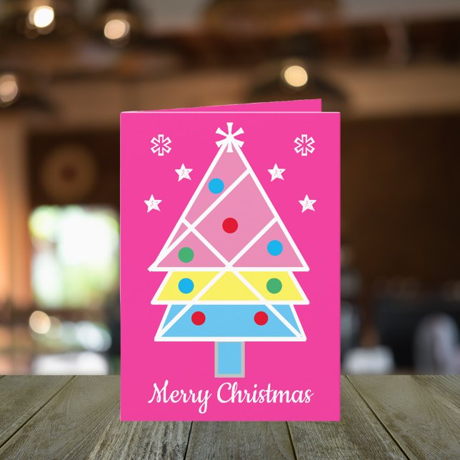 Cartes Pour Fêtes Annuelles Festive Modern & Artsy Nom de famille Mignonne Noë (What a cute Merry Christmas card.)