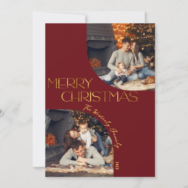 Cartes Pour Fêtes Annuelles Festive moderne Joyeux Arc de Noël (Devant)