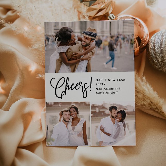 Cartes Pour Fêtes Annuelles Festive | Multi Photo Bonne année (Créateur téléchargé)