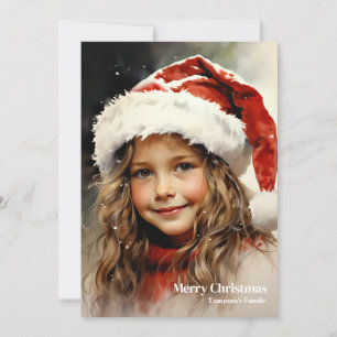 Cartes Pour Fêtes Annuelles Festive Noël fille vintage avec la baie sainte
