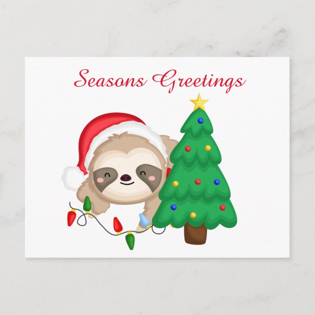 Cartes Pour Fêtes Annuelles Festive Noël paresse ajouter salutation (Devant)