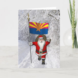 Cartes Pour Fêtes Annuelles Festive Père Noël visite Arizona