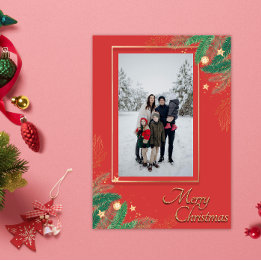 Cartes Pour Fêtes Annuelles Festive Rouge Joyeux Noël Photo