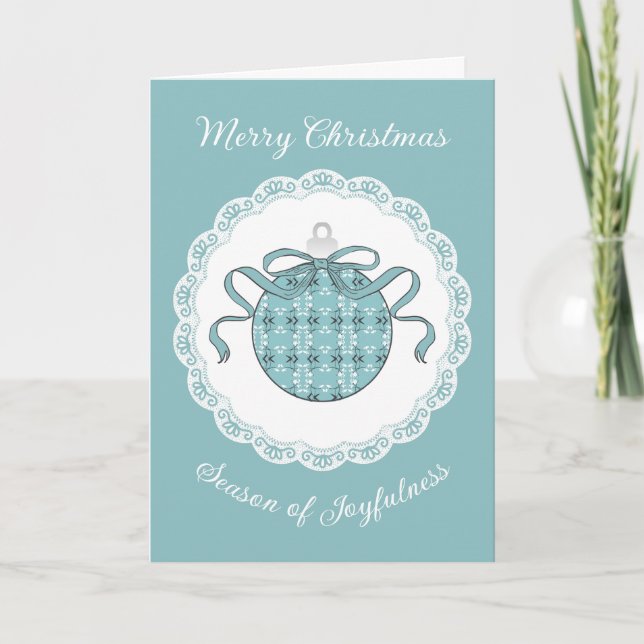 Cartes Pour Fêtes Annuelles Festive Royal Botanical Robin's Egg Blue (Devant)