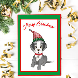 Cartes Pour Fêtes Annuelles Festive Schnauzer Puppy Joyeux Noël