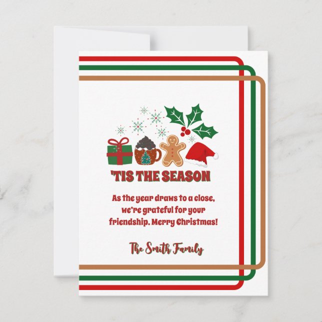 Cartes Pour Fêtes Annuelles Festive 'Tis The Season Christmas Card (Devant)