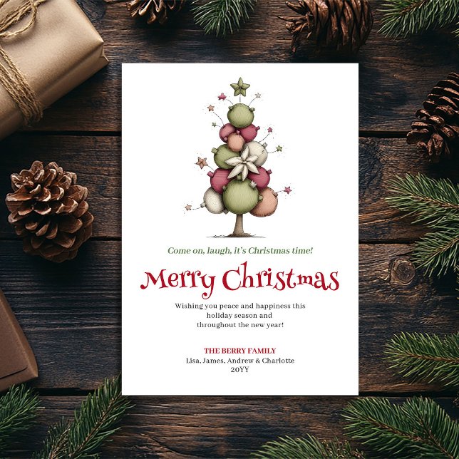 Cartes Pour Fêtes Annuelles Festive whimsical Christmas tree greeting card (Festive whimsical Christmas tree greeting card

)