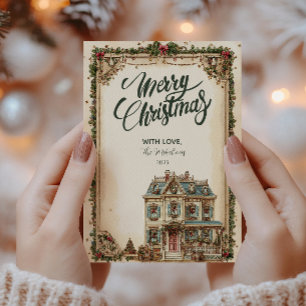 Cartes Pour Fêtes Annuelles Festive Winter House Fête de Noël