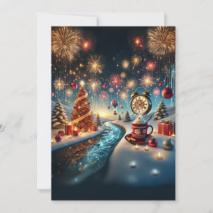 Cartes Pour Fêtes Annuelles Festive Winter Wonderland avec chocolat chaud