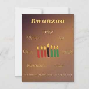 Cartes Pour Fêtes Annuelles Fête afrocentrique panafricaine de Kwanzaa