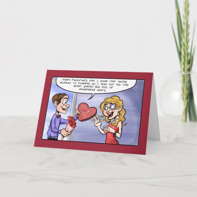 Cartes Pour Fêtes Annuelles Fête Allergique de la Saint-Valentin (Devant)