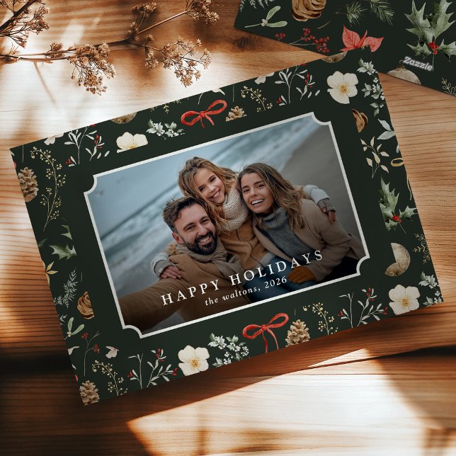 Cartes Pour Fêtes Annuelles Fête botanique d'hiver Photo de Noël (Créateur téléchargé)