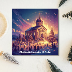 Cartes Pour Fêtes Annuelles Fête branchée Noël Arbre chrétien Jésus Noël